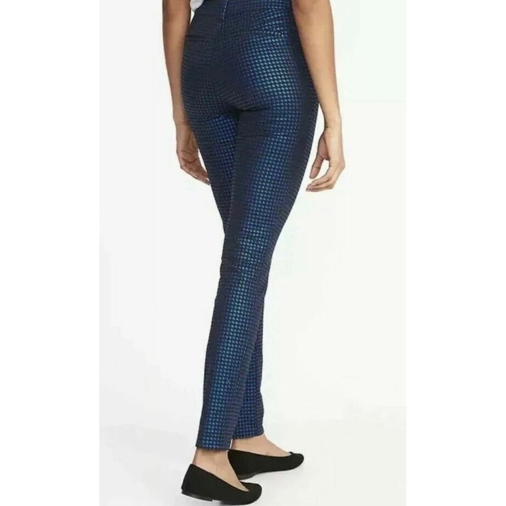 Old Navy NWT Pixie Ankle Pants 18 Cotton Blend Blue Metallic Print Stretch Y2K - Picture 2 of 11
